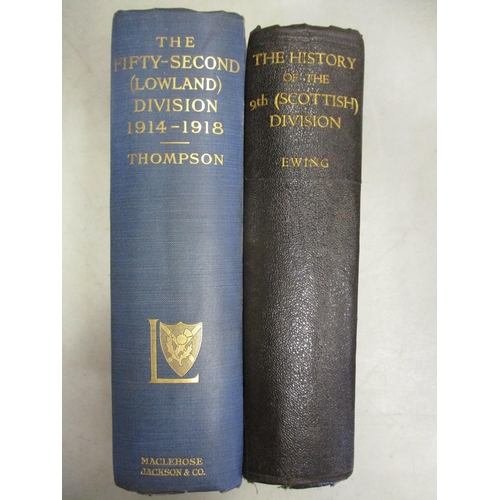 141 - WW1 Scottish Division hardback book range with History of 9th Division (1921) by Ewing, Fifteenth Di... 