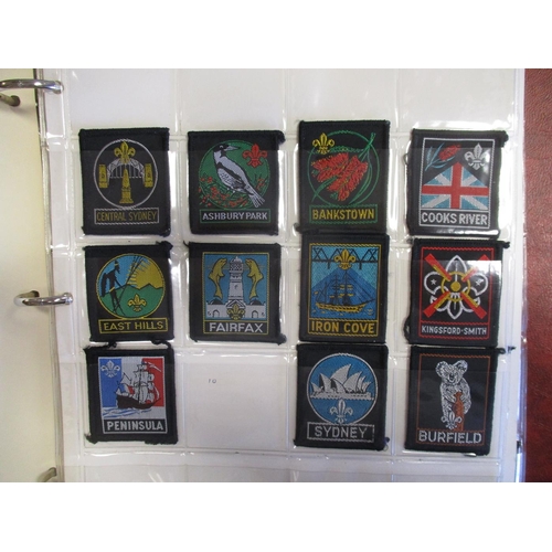 145 - Scout collection of cloth badges in 4 albums with wide range of counties, towns, cities etc, mainly ... 