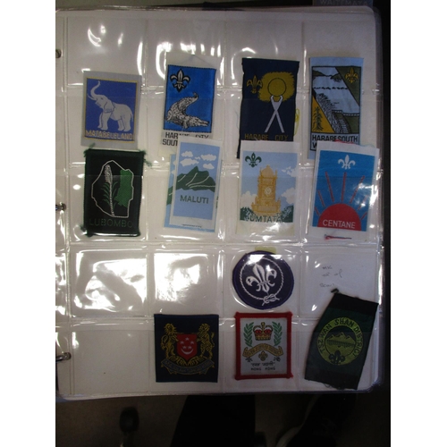 145 - Scout collection of cloth badges in 4 albums with wide range of counties, towns, cities etc, mainly ... 