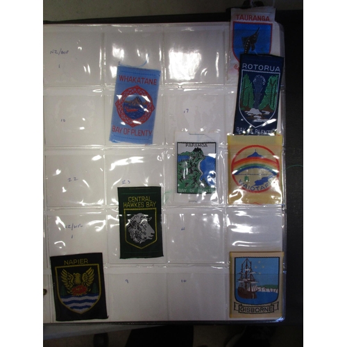 145 - Scout collection of cloth badges in 4 albums with wide range of counties, towns, cities etc, mainly ... 