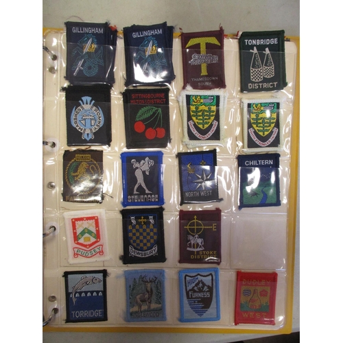 146 - Scout collection of cloth badges in 3 albums with wide range of counties, towns, cities etc, mainly ... 