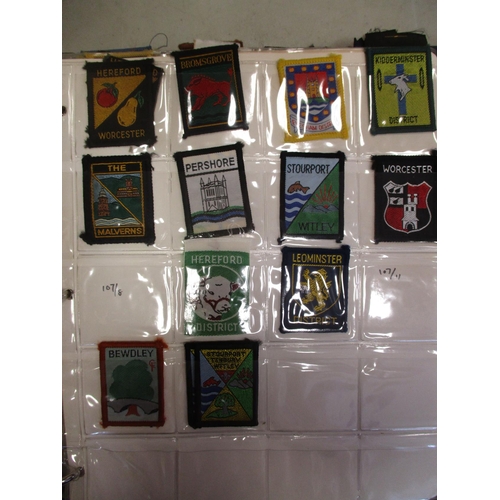 148 - Scout collection of cloth badges in 2 albums with wide range of counties, towns, cities etc, strengt... 