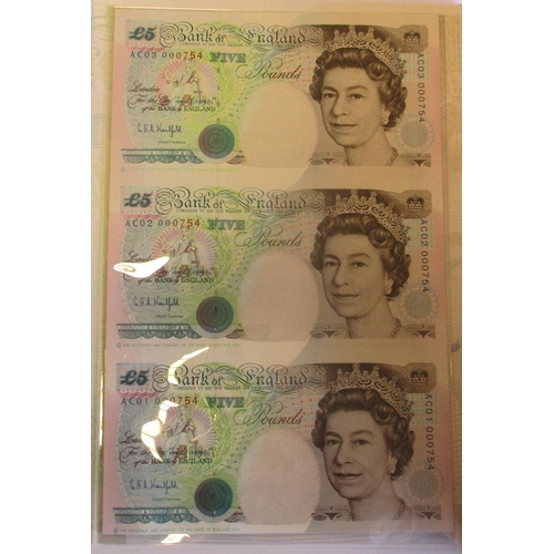 166 - Range of banknotes, generally near uncirculated or better, includes £5 1967 (9 Jan) 57B, 1993 First ... 