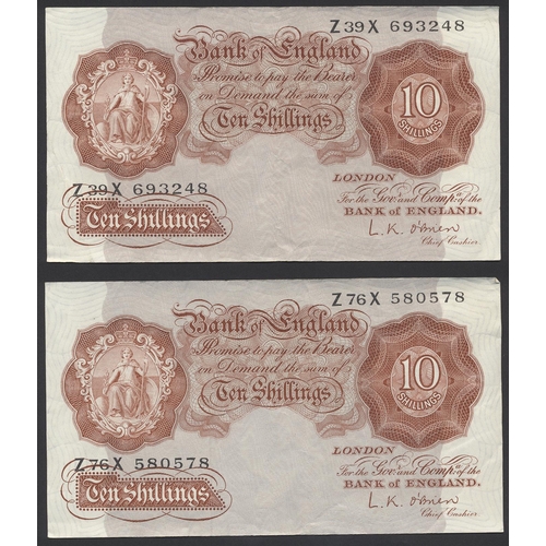 170 - Range of notes in mixed condition with some better, with O'Brien 1955 10 shillings Z76X, Z39X, 1961 ... 