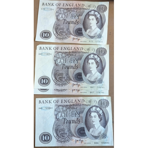 190 - J.B. Page. Collection of £10 1971 in mixed condition with some better, with B52 (3), B67 (2), B75, B... 