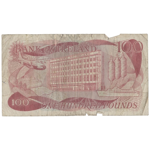 221 - Northern Ireland. Bank of Ireland. A.S.J. O'Neill. £100 A016527, tare inch approx, fair. (BNYB NI.25... 