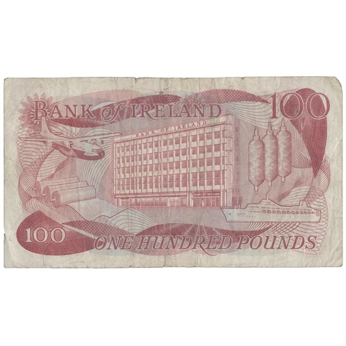 222 - Northern Ireland. Bank of Ireland. A.S.J. O'Neill. £100 A015642, graffiti 200 on face, fair. (BNYB N... 