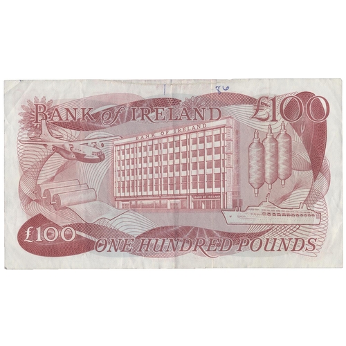 227 - Northern Ireland. Bank of Ireland. A.S.J. O'Neill. £100 A059812 graffiti 86 reverse, nearly very fin... 