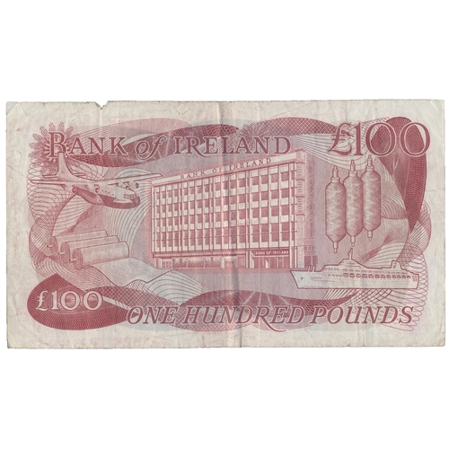 228 - Northern Ireland. Bank of Ireland. A.S.J. O'Neill. £100 A037801 graffiti 1100 circled face, good fai... 