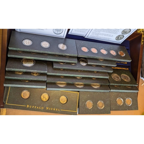 290 - Mixed collection in volumes, cases and a glass cabinet, with crowns 1889 (2), pounds, fifty pences, ... 