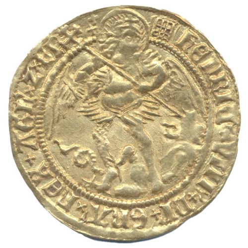 305 - Henry VIII. 1509-26 First coinage angel, mintmark portcullis crowned, nearly very fine. (S. 2265) (S... 