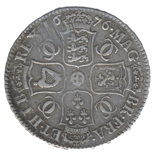 309 - 1676 half crown fine/good fine. (See photo) (Y)