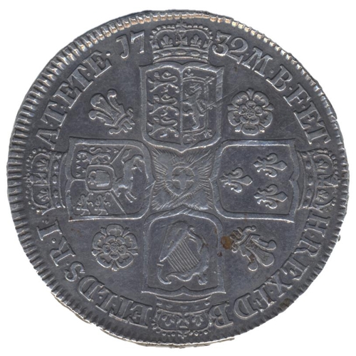 313 - 1732 half crown, SEXTO, roses and plumes, very fine. (See photo) (Y)