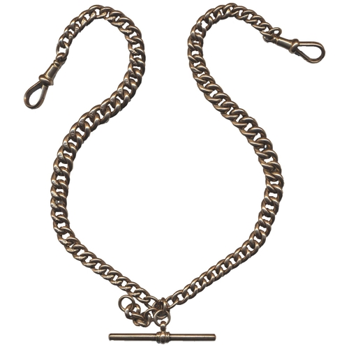 323 - 9ct gold watch chain, weighing 22g. (See photo) (Y)