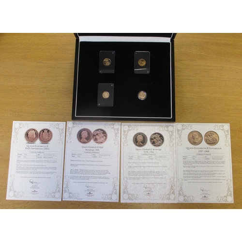 329 - Investment Gold Lot – documents required. Collection in wooden presentation case with London Mint ce... 