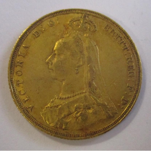 340 - Investment Gold Lot - documents required. 1887 sovereign fine. (Y)