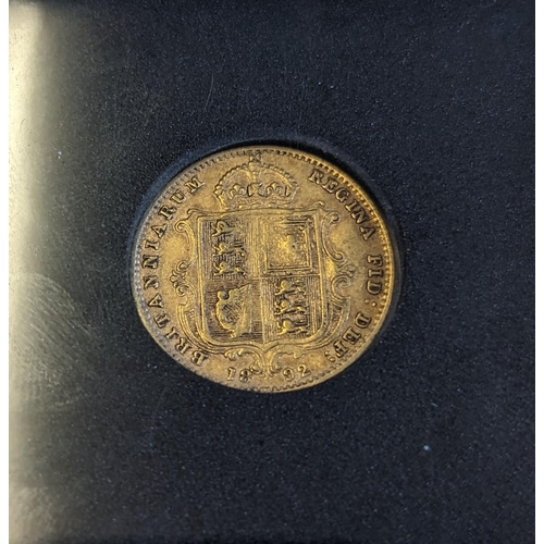 348 - Investment Gold Lot - Documents Required. 1892 half sovereign very fine in plastic case. (Y)