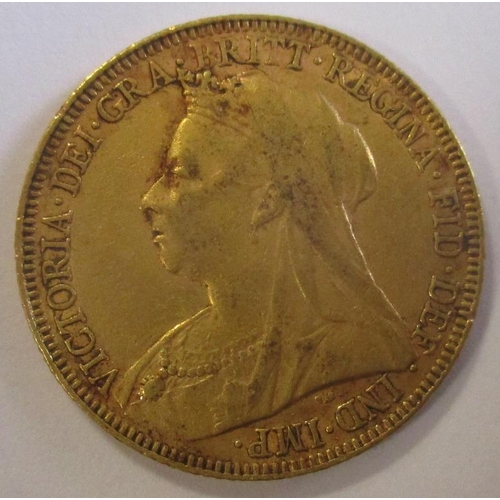 355 - Investment Gold Lot - documents required. 1894 sovereign fine. (Y)