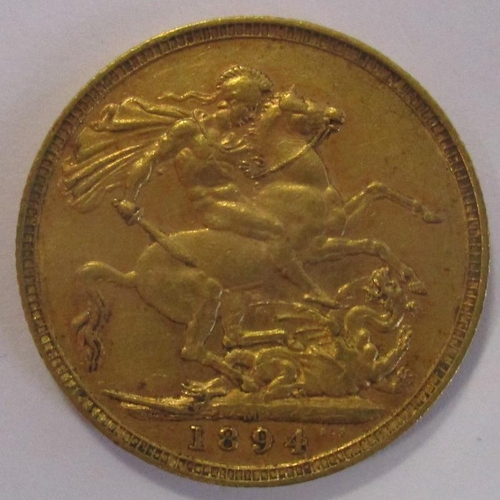 356 - Investment Gold Lot - documents required. 1894M sovereign fine. (Y)