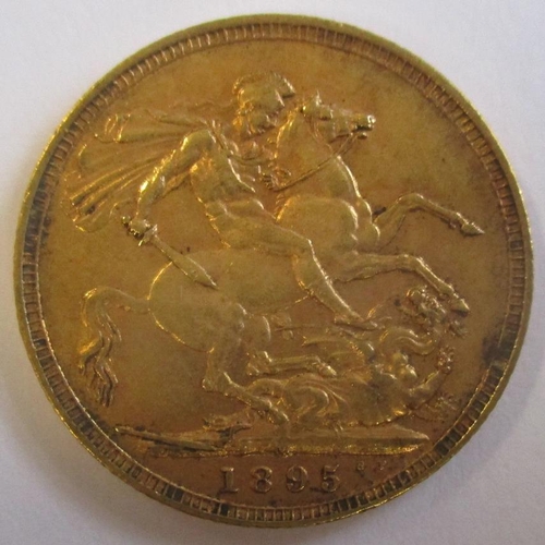 358 - Investment Gold Lot - documents required. 1895M sovereign fine. (Y)