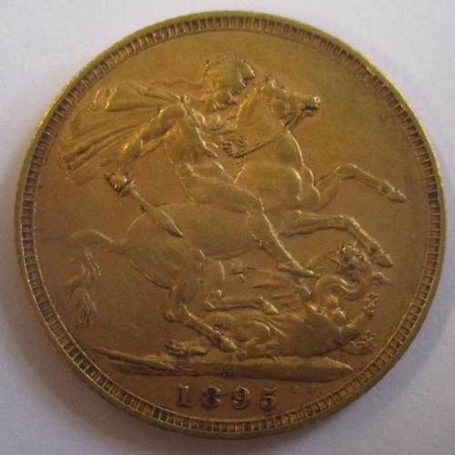 359 - Investment Gold Lot - documents required. 1895M sovereign fine. (Y)