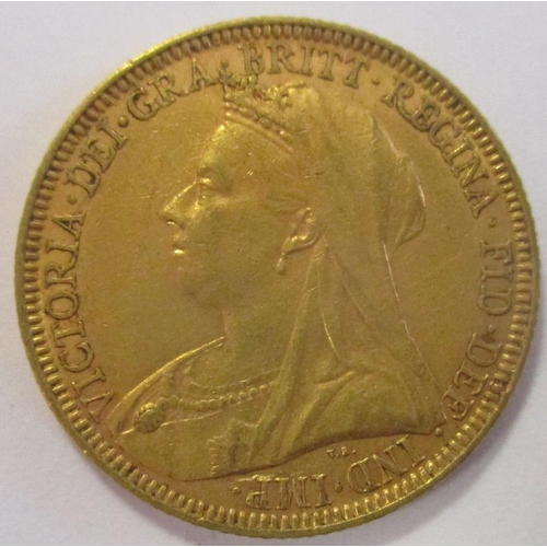 367 - Investment Gold Lot - documents required. 1896M sovereign fine. (Y)