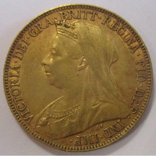 376 - Investment Gold Lot - documents required. 1899 sovereign fine. (Y)