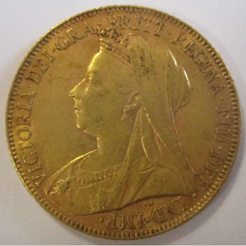 379 - Investment Gold Lot - documents required. 1899 sovereign fine. (Y)