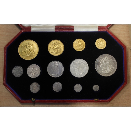 393 - Investment Gold Lot - Documents Required. 1902 £5 - Maundy matt proof set of 13 FDC in original box.... 