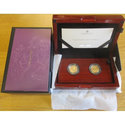 404 - Investment Gold Lot - documents required. 2021 Canadian Branch Mint cased sovereign twin set (1911C ... 