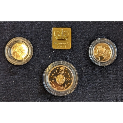 451 - Investment Gold Lot - Documents Required. 1994 gold proof boxed sovereign three coin set, with doubl... 