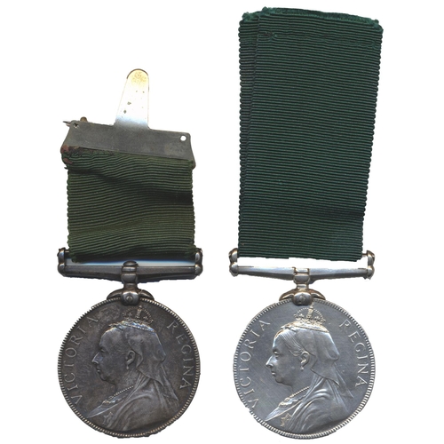 47 - QV Volunteer Long Service Medals to:
1. 273 Pte Henry Johnson 1st V.B. Leicestershire Regt extremely... 