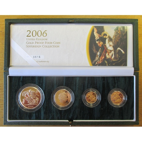 479 - Investment Gold Lot – documents required. 2006 £5, £2, sovereign and half sovereign proof cased set ... 