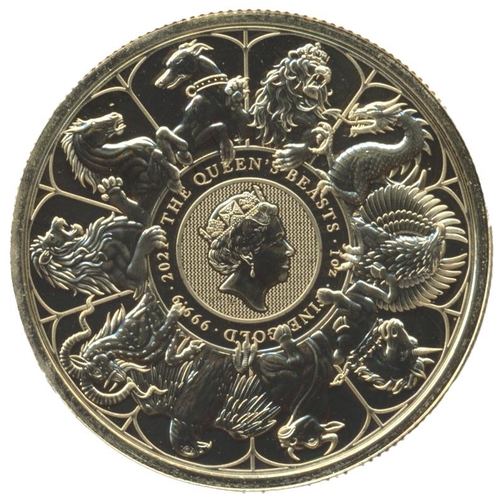 539 - Investment Gold Lot - Documents Required. 2021 £100 Queens Beasts completer uncirculated. (Y)