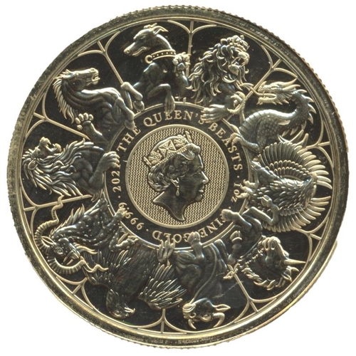 541 - Investment Gold Lot - Documents Required. 2021 £100 Queens Beasts completer uncirculated. (Y)