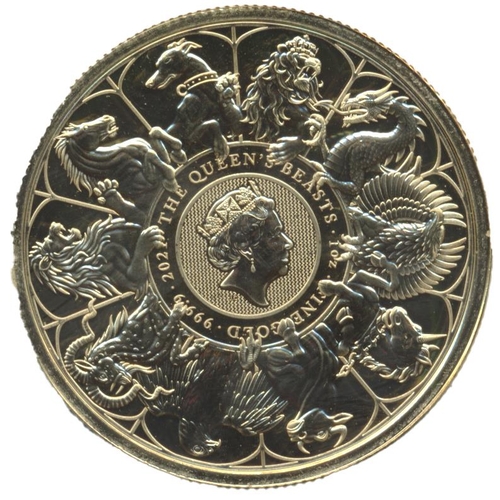 545 - Investment Gold Lot - Documents Required. 2021 £100 Queens Beasts completer uncirculated. (Y)