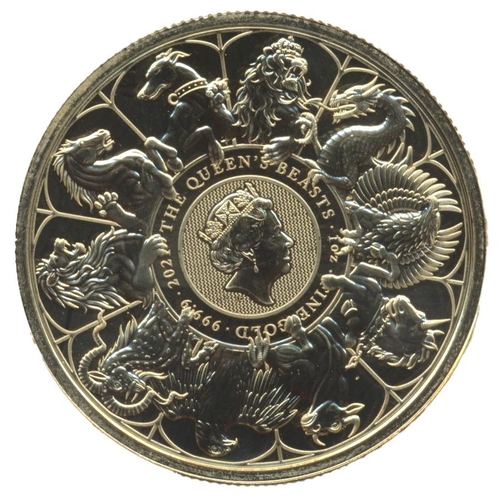 546 - Investment Gold Lot - Documents Required. 2021 £100 Queens Beasts completer uncirculated. (Y)