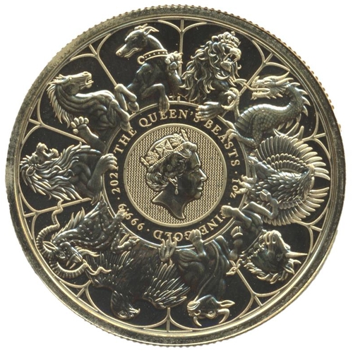 547 - Investment Gold Lot - Documents Required. 2021 £100 Queens Beasts completer uncirculated. (Y)