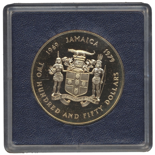 603 - Investment Gold Lot – documents required.  Jamaica. 1979 boxed $250 proof FDC, with certificate. (Se... 