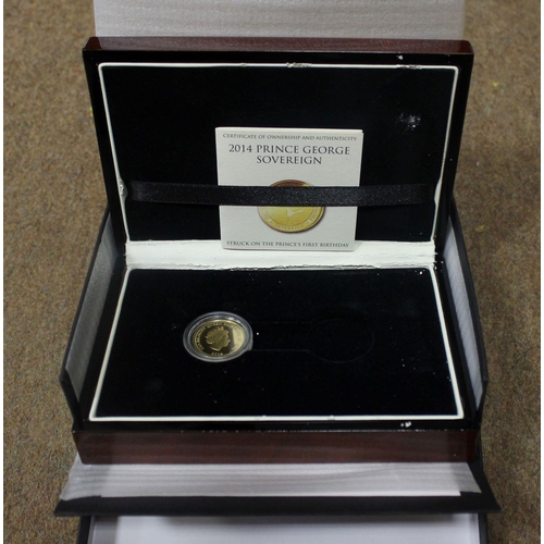 628 - Investment Gold Lot - documents required. Tristan da Cunha. 2014 boxed sovereign proof FDC. (R)