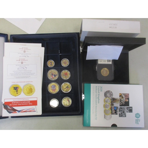 658 - Collection of boxed silver proofs FDC, with £5 piedfort 2021 Queen's Beasts Completer, £5 2017 WWI s... 