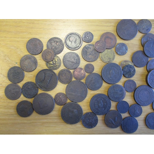 682 - Mixed accumulation of mostly tokens from 1600s onwards, odd coin etc, in mixed condition. Qty 87 (T)