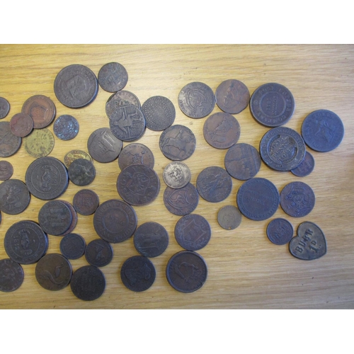 682 - Mixed accumulation of mostly tokens from 1600s onwards, odd coin etc, in mixed condition. Qty 87 (T)