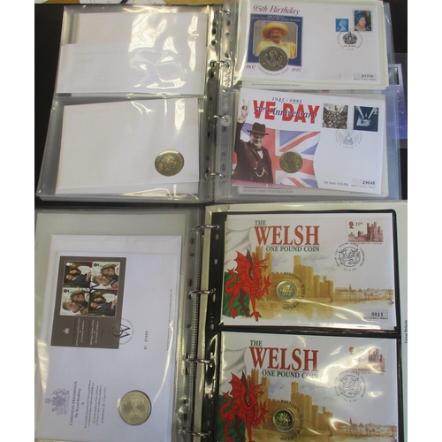 683 - Collection of 1990s-2010s uncirculated coin covers in 6 albums, several duplicates, with ranges of £... 