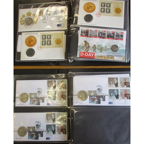 683 - Collection of 1990s-2010s uncirculated coin covers in 6 albums, several duplicates, with ranges of £... 