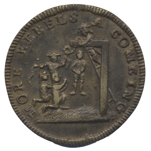 689 - 1745/46 Rebellion Defeated un-dated and unsigned 34mm AE medal, Duke of Cumberland on rearing horse ... 