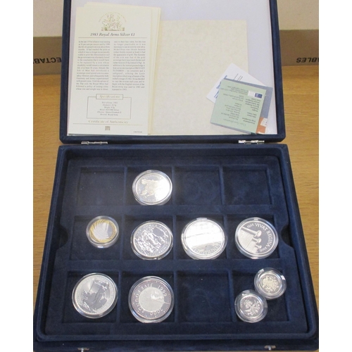 694 - Collection including proof cased sets FDC with Gibraltar 2019 silver sovereign set of 5, Gibraltar 2... 