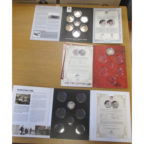 694 - Collection including proof cased sets FDC with Gibraltar 2019 silver sovereign set of 5, Gibraltar 2... 