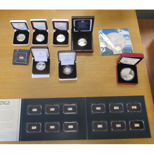 696 - Collection including silver boxed proofs including Australia $1 2021, Canada $30 2014 WWII, 2015 Nav... 