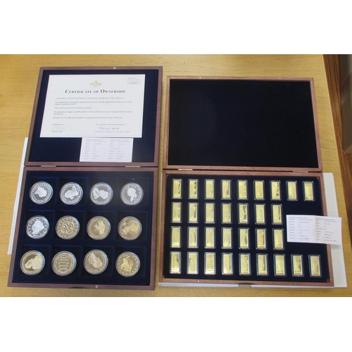 709 - Collection including 1997 'Portraits of a Princess' set of 8 9ct gold proofs weight 0.5g each, silve... 